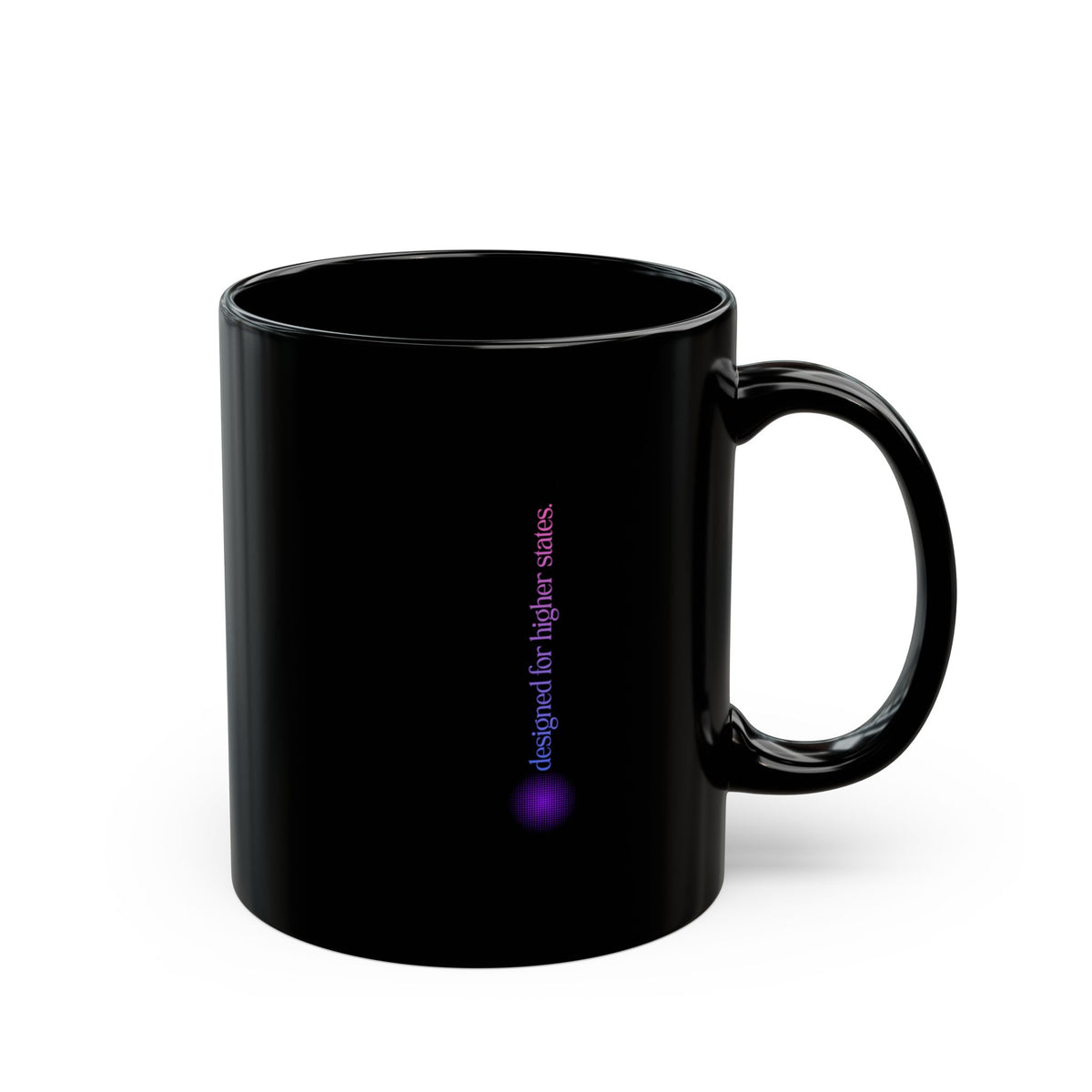 Clarity Mug — black ceramic mug with full-wrap Aurenzi artwork